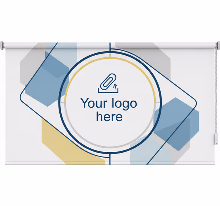 Office window roller blind with custom logo design - TenStickers
