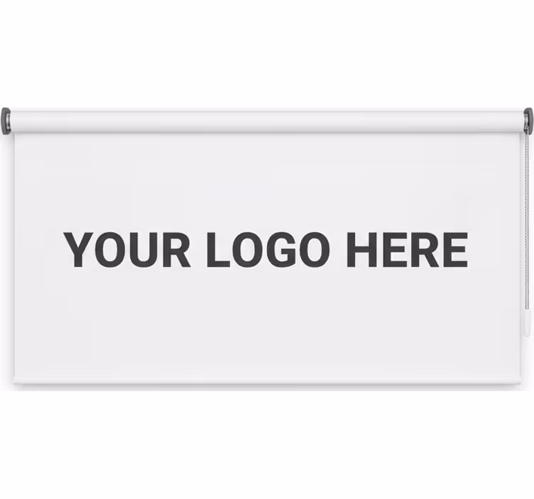 Office window roller blind with custom business logo - TenStickers