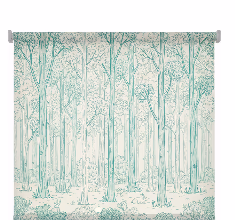 Tree roller blind mint woodland design - TenStickers