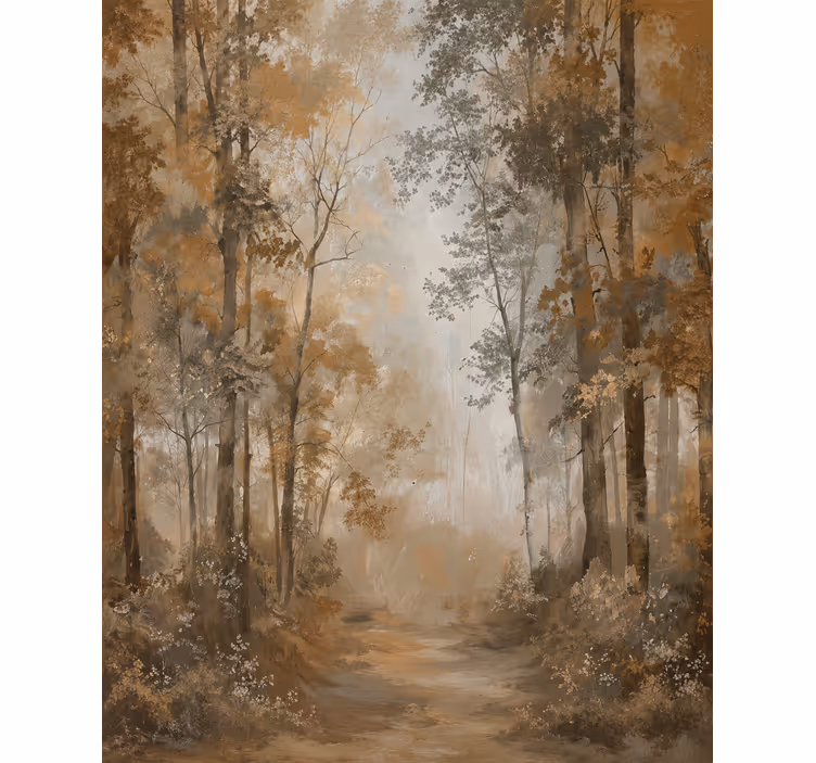 Tree roller blind in amber autumn grove - TenStickers