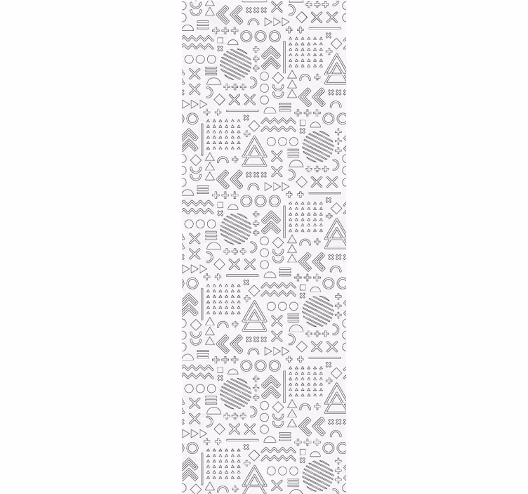 Home office roller blind with geometric sketches pattern - TenStickers
