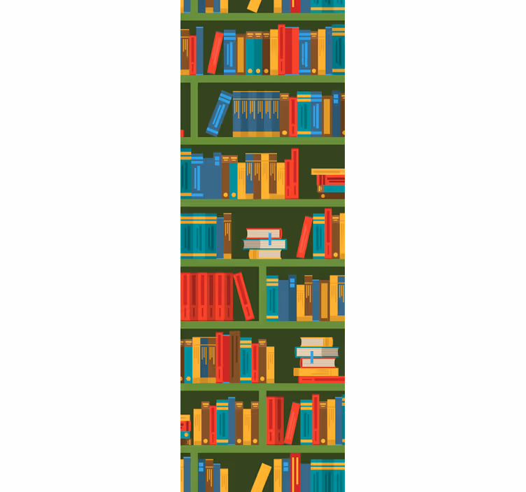 Home office roller blind vintage green library - TenStickers