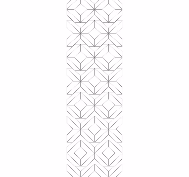 Home office roller blind geometric white pattern - TenStickers