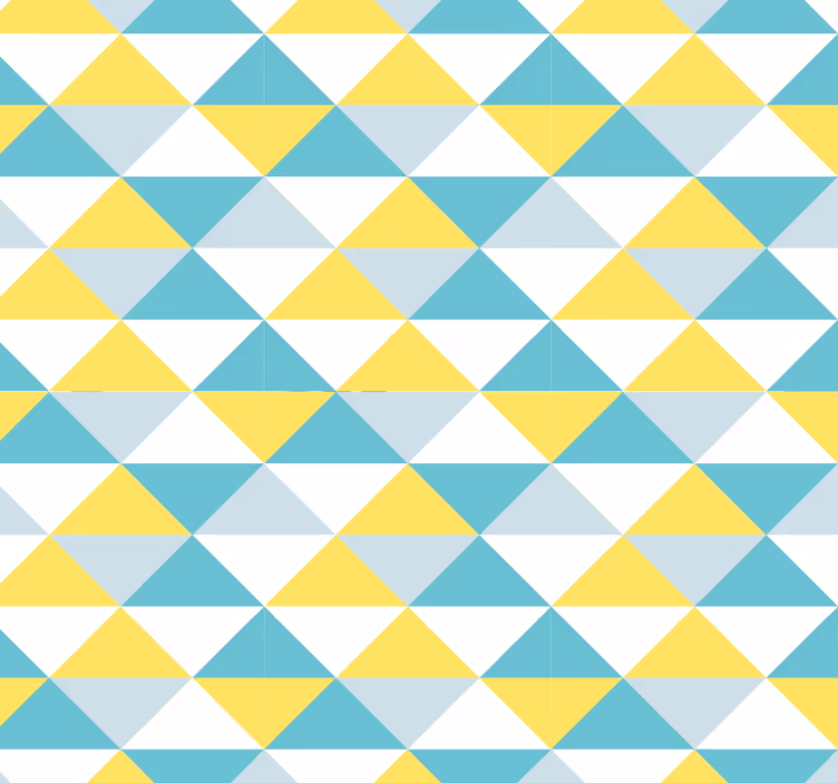 Home office roller blind in yellow and blue geometric tile - TenStickers