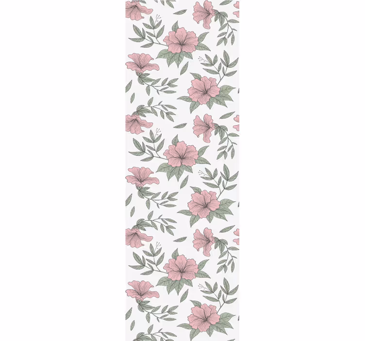 Dining room roller blinds with pink floral design - TenStickers