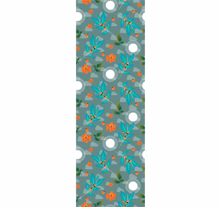 Dining room roller blinds floral geometric design - TenStickers