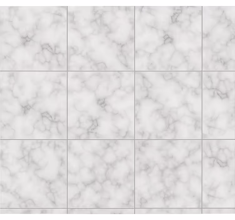Roller blind for kitchen window square white marble tile - TenStickers