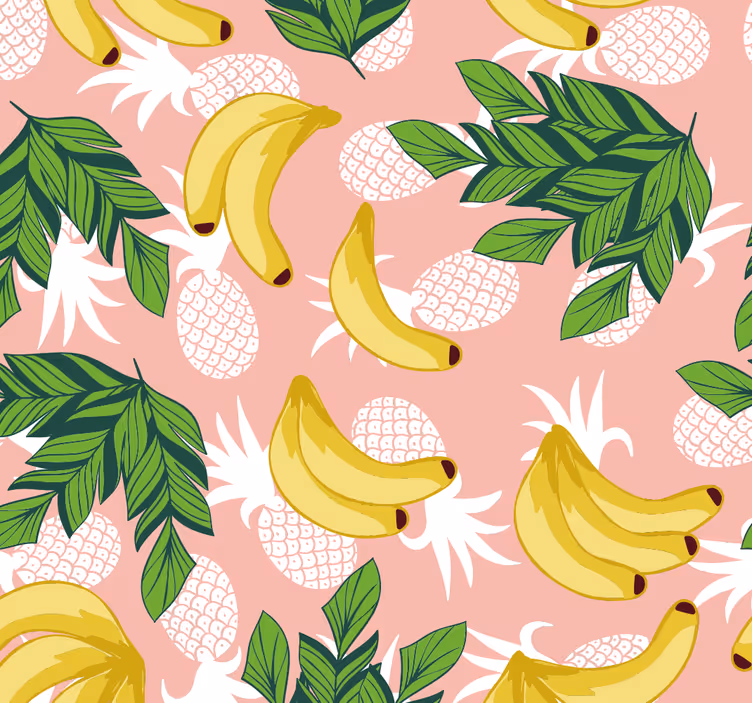 Tropical fruit foliage roller blind for kitchen window - TenStickers