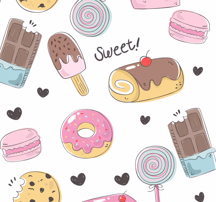Sweet treats motif roller blind for kitchen window - TenStickers