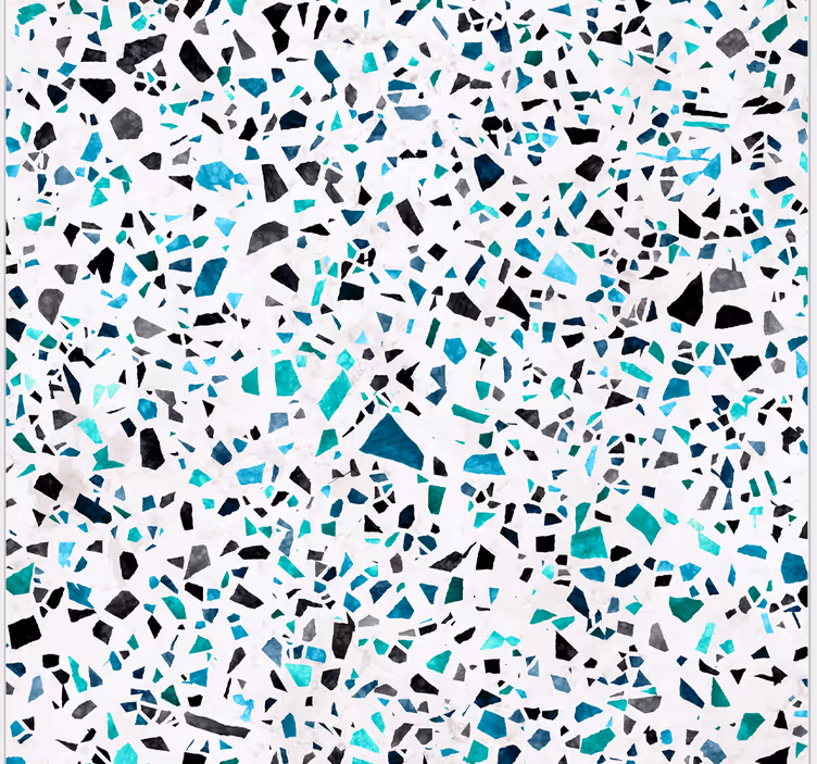 Blue terrazzo motif roller blind for kitchen window - TenStickers