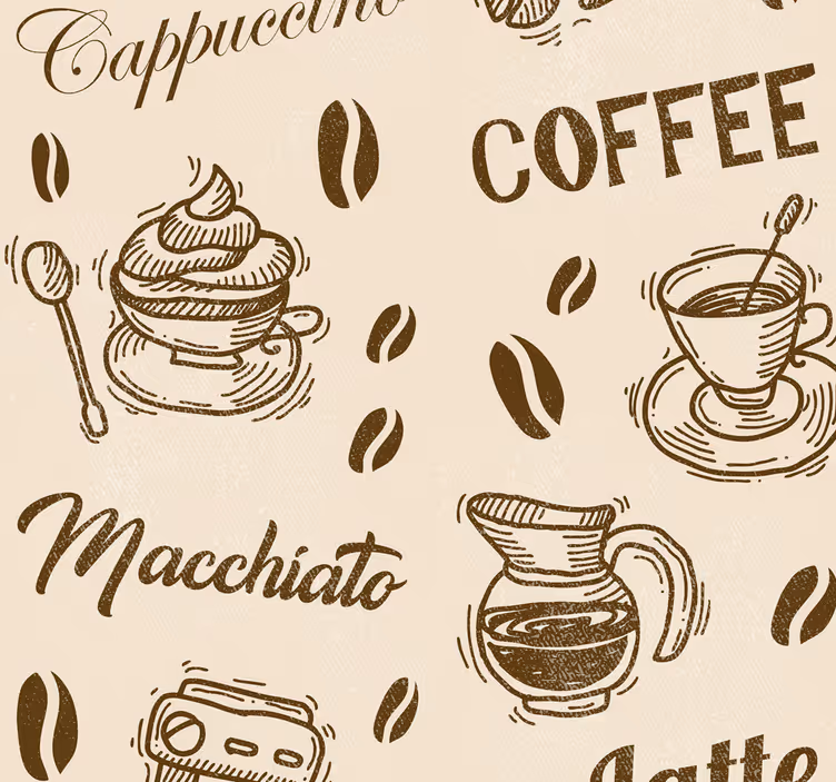 Coffee varieties design roller blind for kitchen window - TenStickers