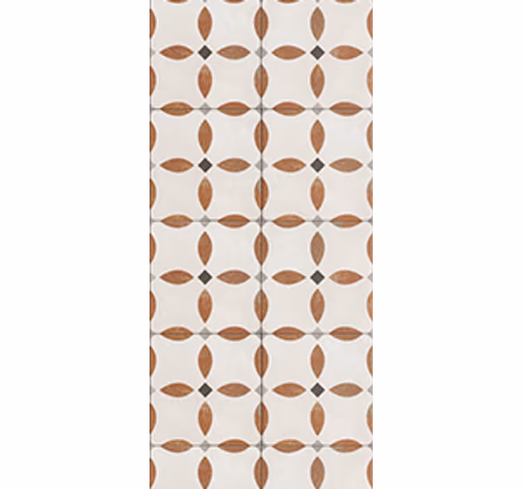 Roller blind for kitchen window in beige geometric design - TenStickers