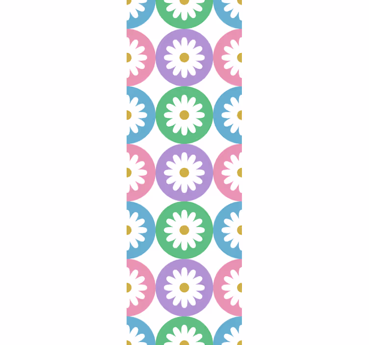 Roller blind for kitchen window daisy pattern circles - TenStickers