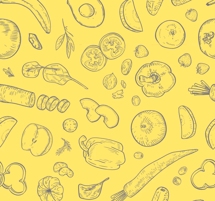 Fruitful sketches roller blind for kitchen window - TenStickers