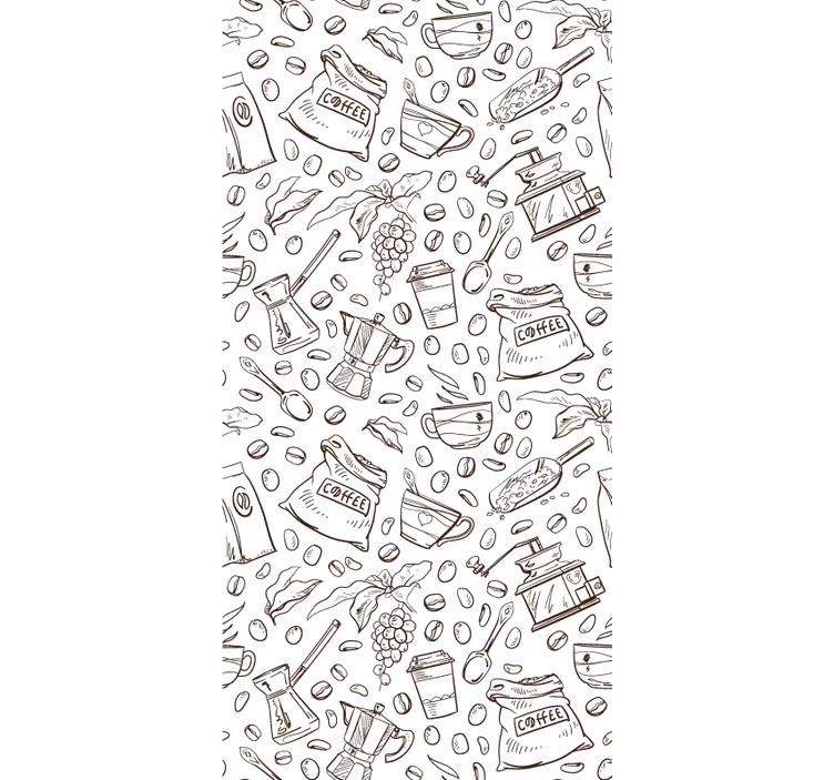 Roller blind for kitchen window coffee pattern set - TenStickers