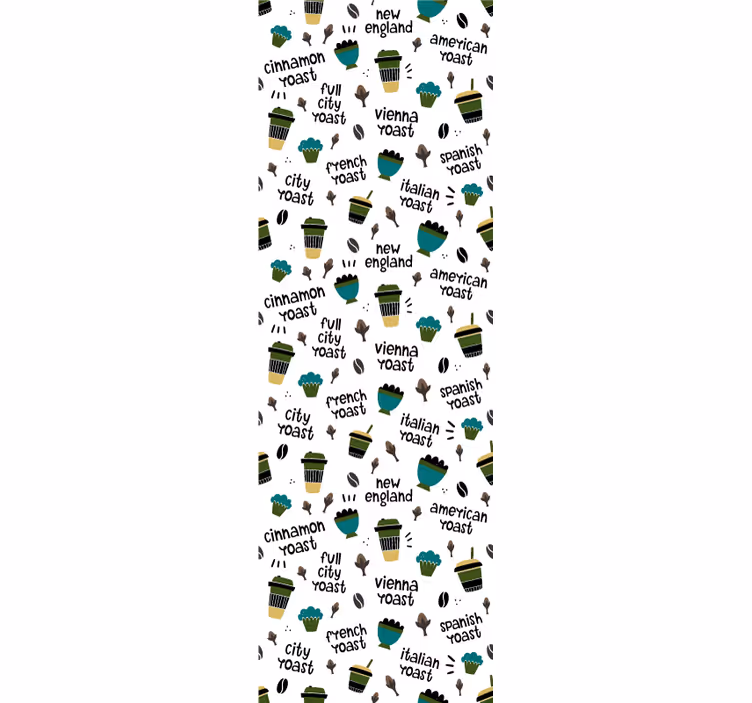 Coffee roast pattern roller blind for kitchen window - TenStickers