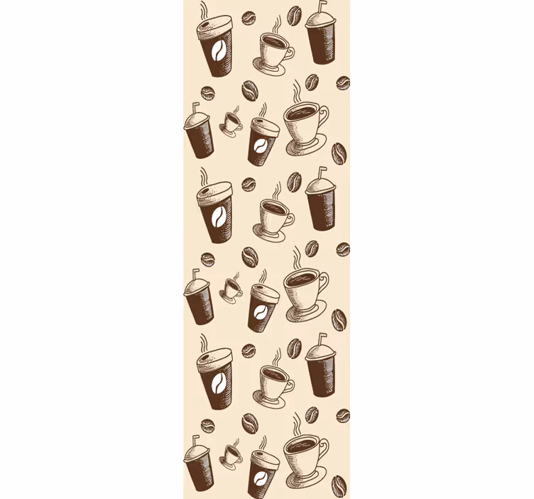 Roller blind for kitchen window coffee motif design - TenStickers