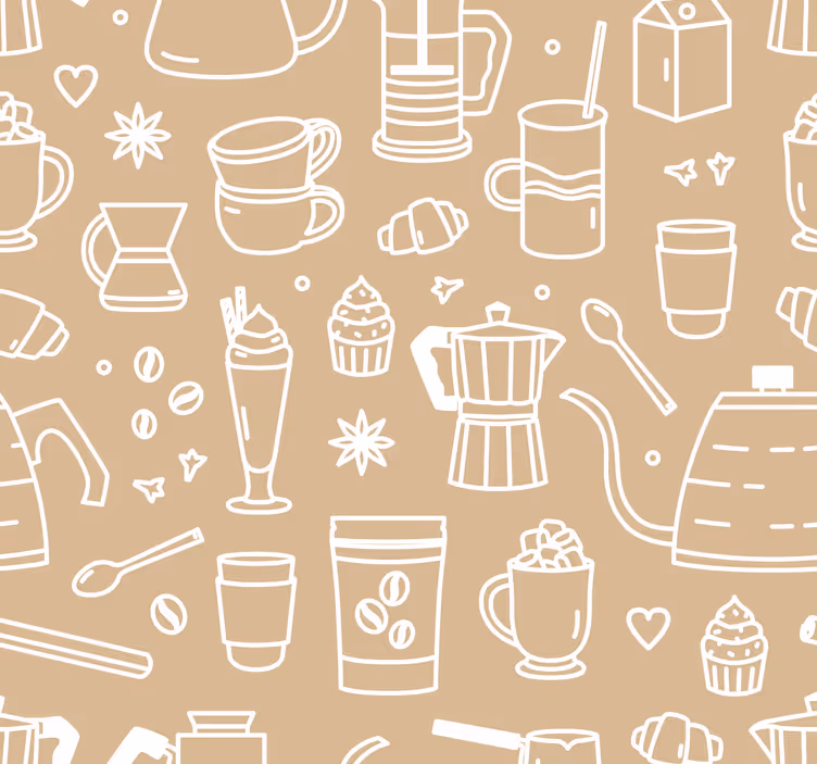 Café motif set roller blind for kitchen window - TenStickers