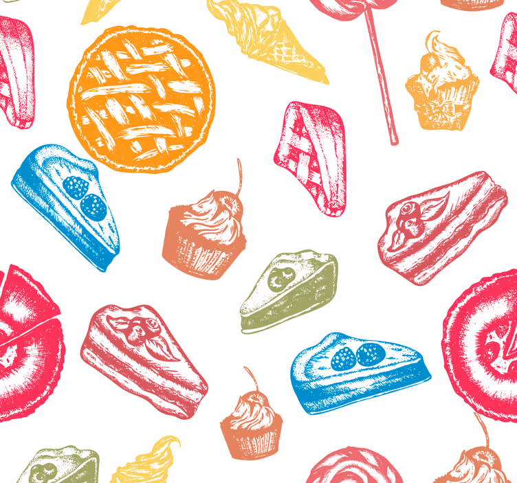 Roller blind for kitchen window sweet treats design - TenStickers