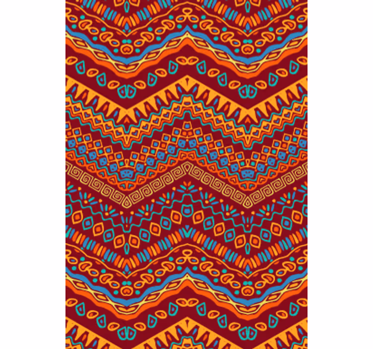 Red tribal patterns roller blind for kitchen window - TenStickers