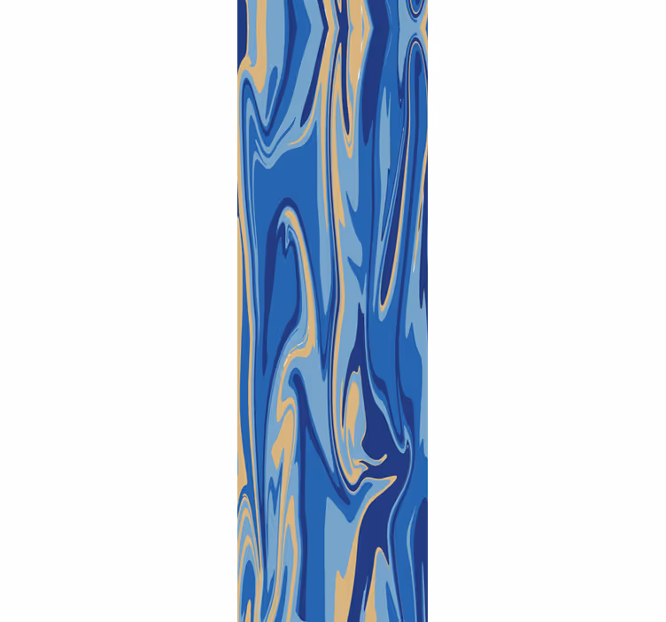 Blue golden marble roller blind for kitchen window - TenStickers