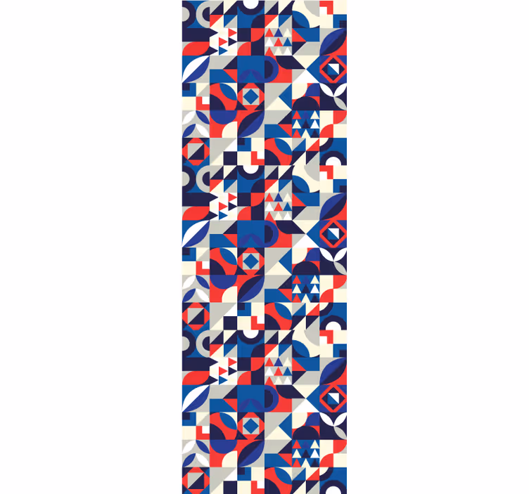 Roller blind for kitchen window in red and blue mosaic - TenStickers