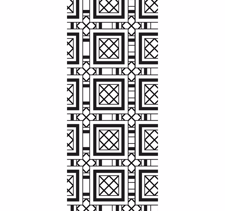 Roller blind for kitchen window in black tile design - TenStickers
