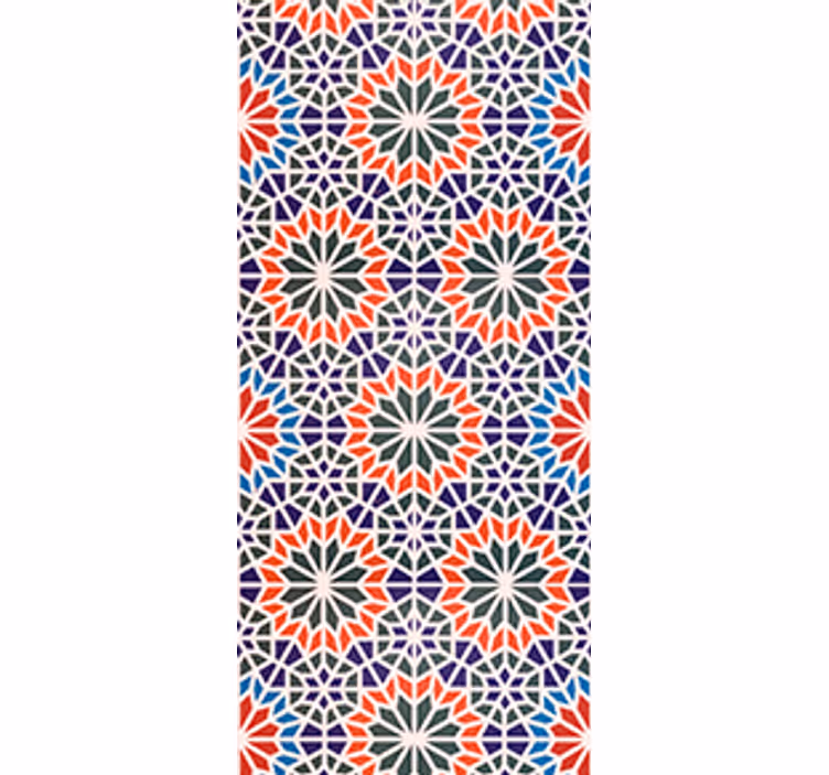 Cool colourful tiles roller blind for kitchen window - TenStickers