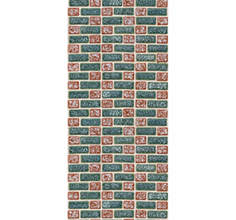 Roller blind for kitchen window simple brick tiles - TenStickers