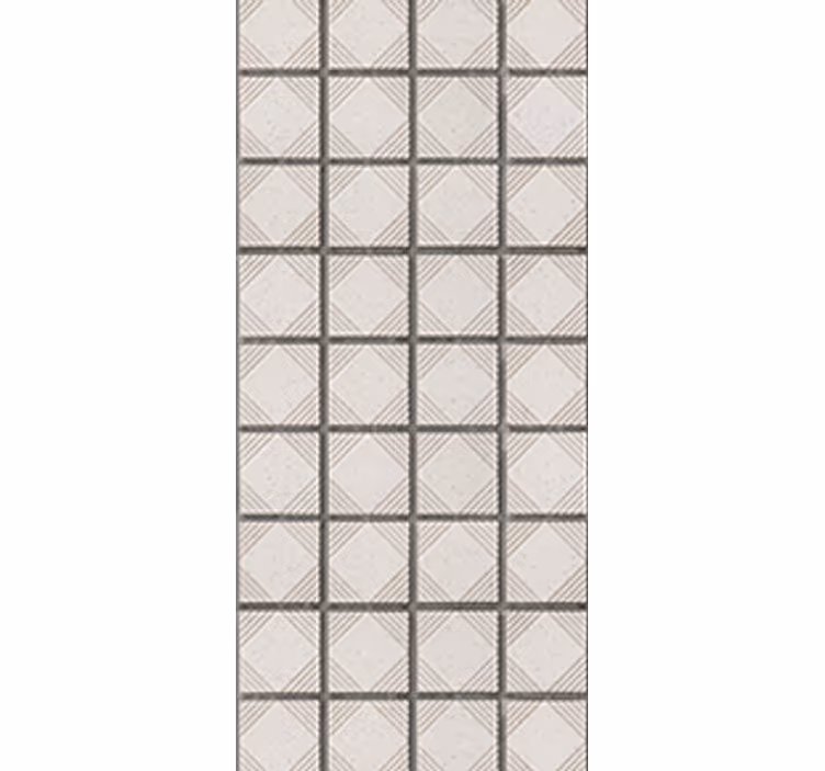 Roller blind for kitchen window in white abstract tiles - TenStickers