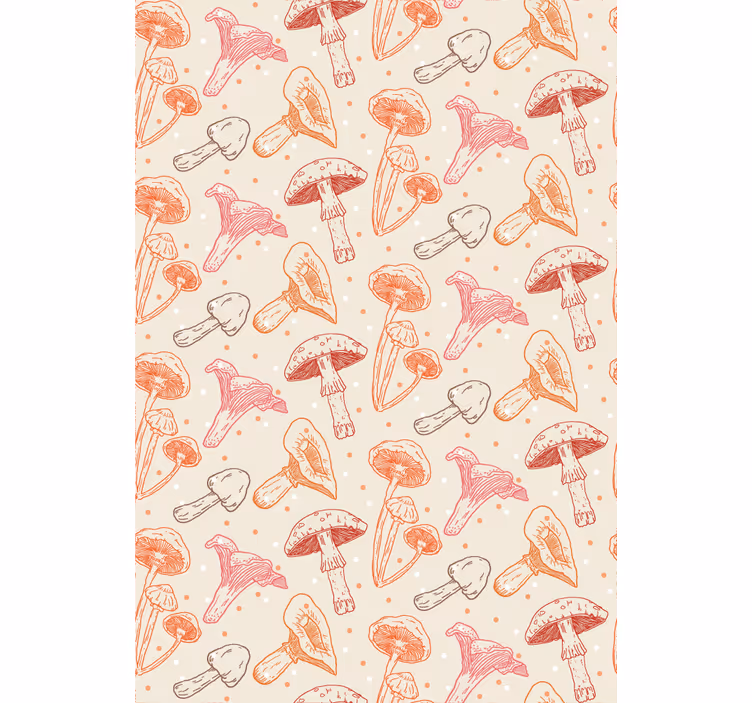 Roller blind for kitchen window watercolor mushrooms - TenStickers