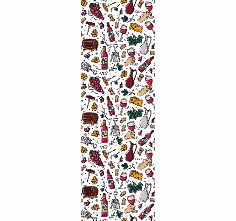 Roller blind for kitchen window vintage grapes wine cheese - TenStickers