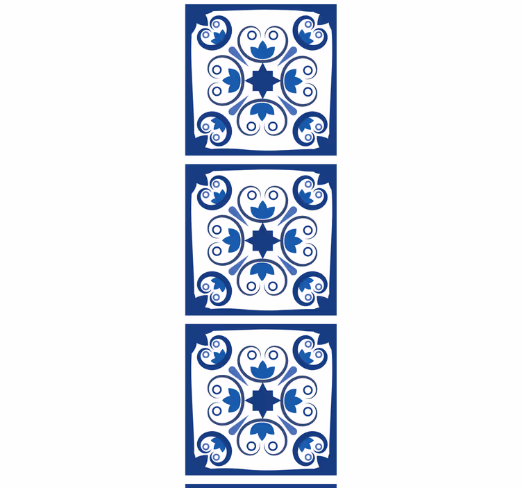 Roller blind for kitchen window in typical blue tile - TenStickers