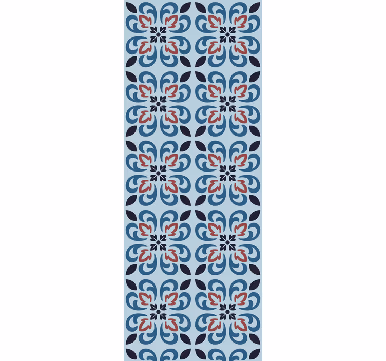 Roller blind for kitchen window baby blue round tile - TenStickers