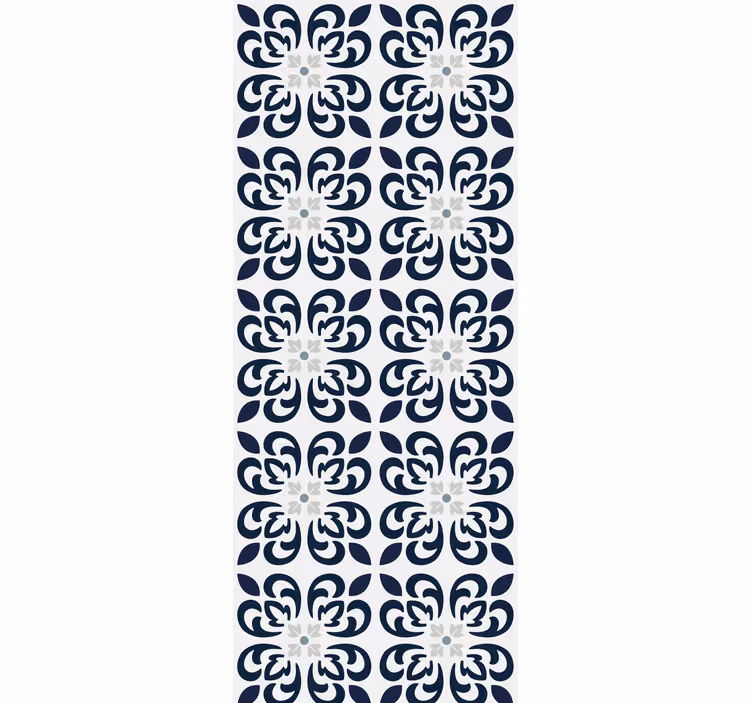 Roller blind for kitchen window dark blue clover tile - TenStickers