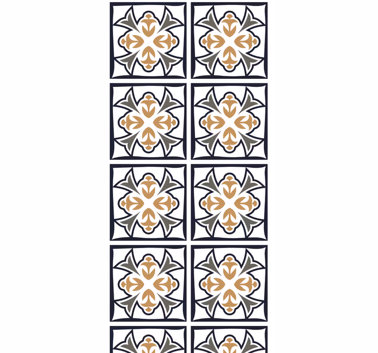 Roller blind for kitchen window in beige and black tile - TenStickers