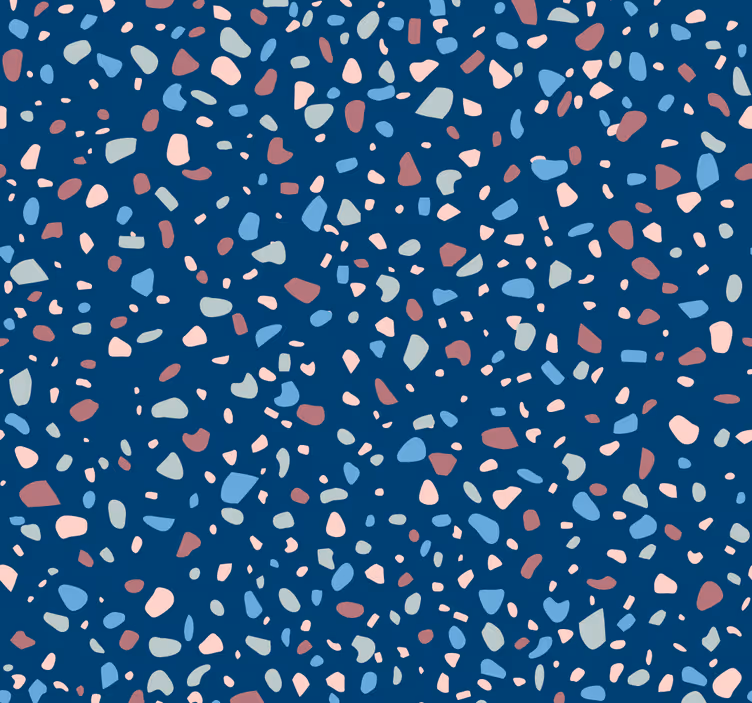 Roller blind for kitchen window in dark blue terrazzo - TenStickers
