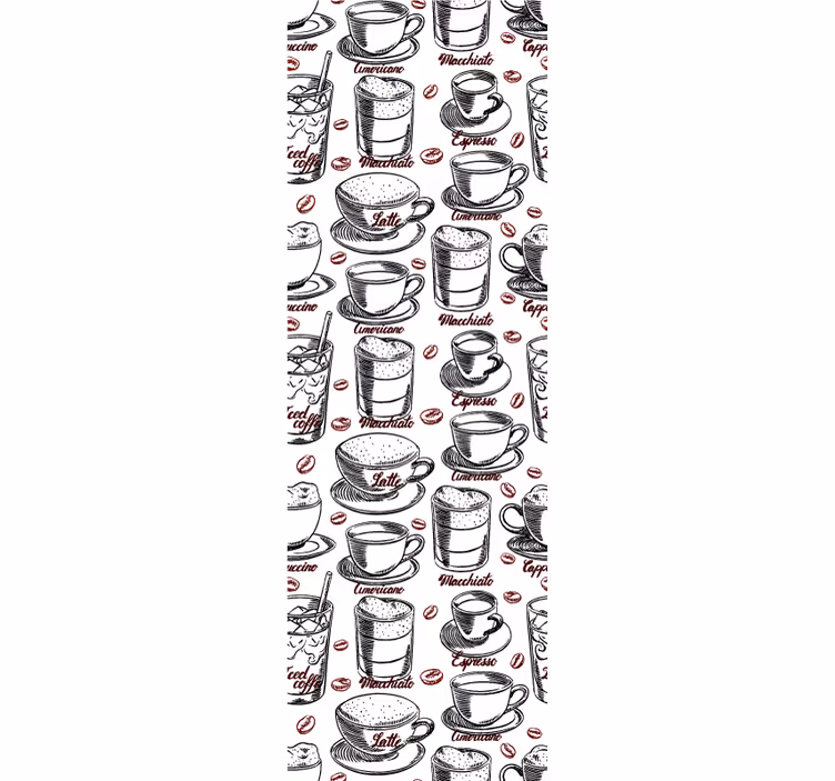 Coffee pattern roller blind for kitchen window - TenStickers
