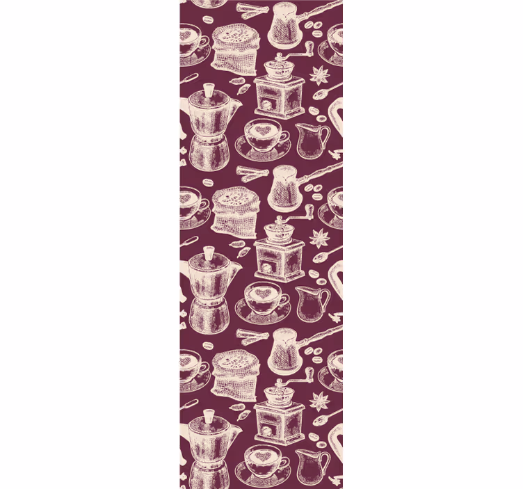 Roller blind for kitchen window coffee pattern design - TenStickers