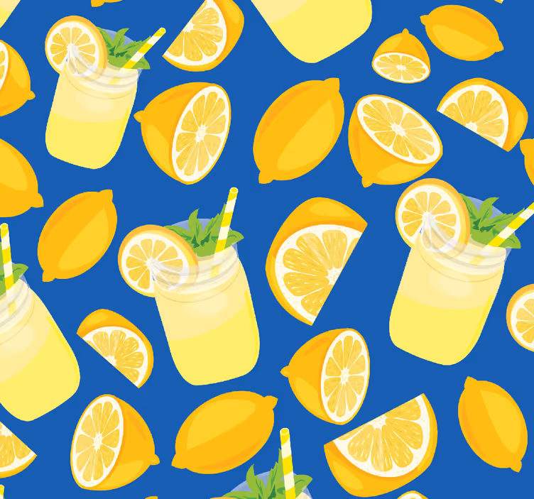 Lemon juice roller blind for kitchen window - TenStickers