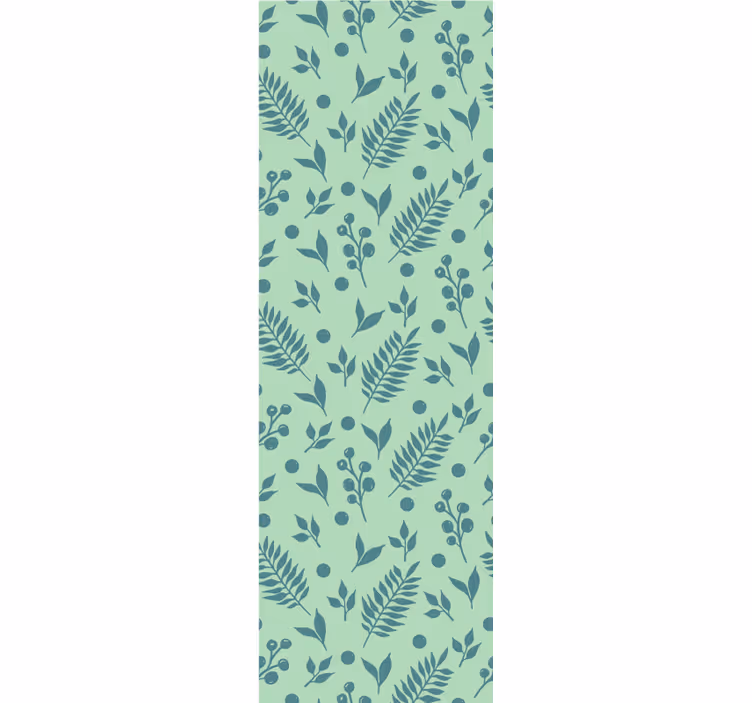 Roller blind for kitchen window green leaves on green - TenStickers