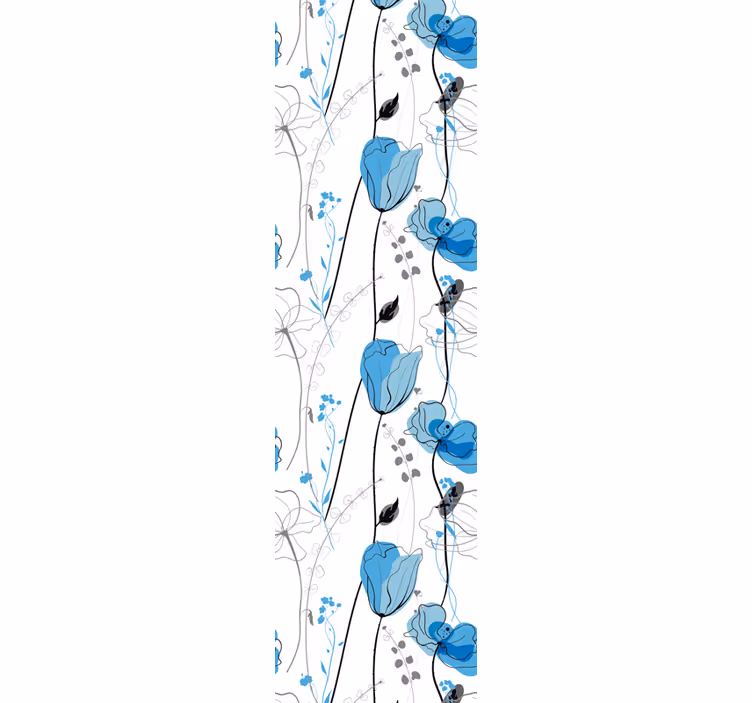 Roller blind for kitchen window meadow poppy flowers - TenStickers