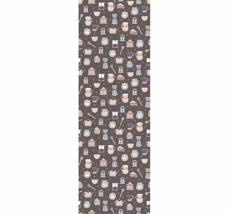 Roller blind for kitchen window with coffee icons - TenStickers