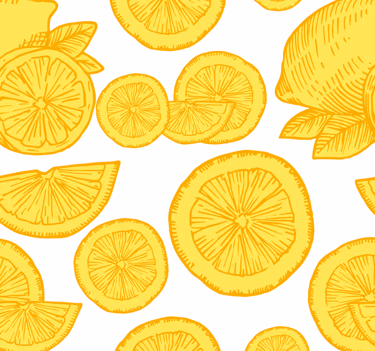 Roller blind for kitchen window orange and lemon design - TenStickers