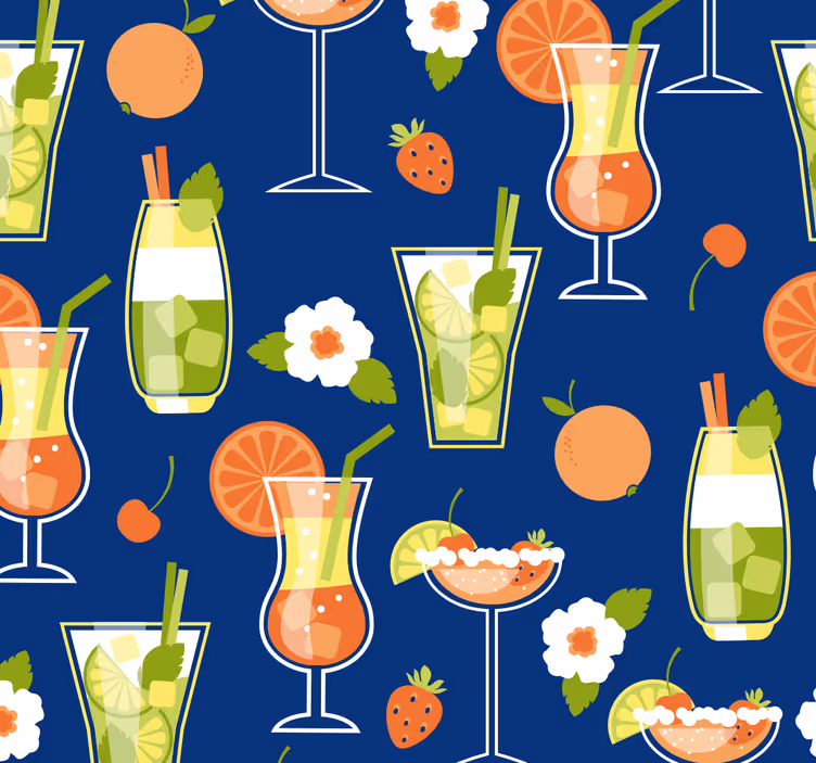 Vintage cocktails roller blind for kitchen window - TenStickers