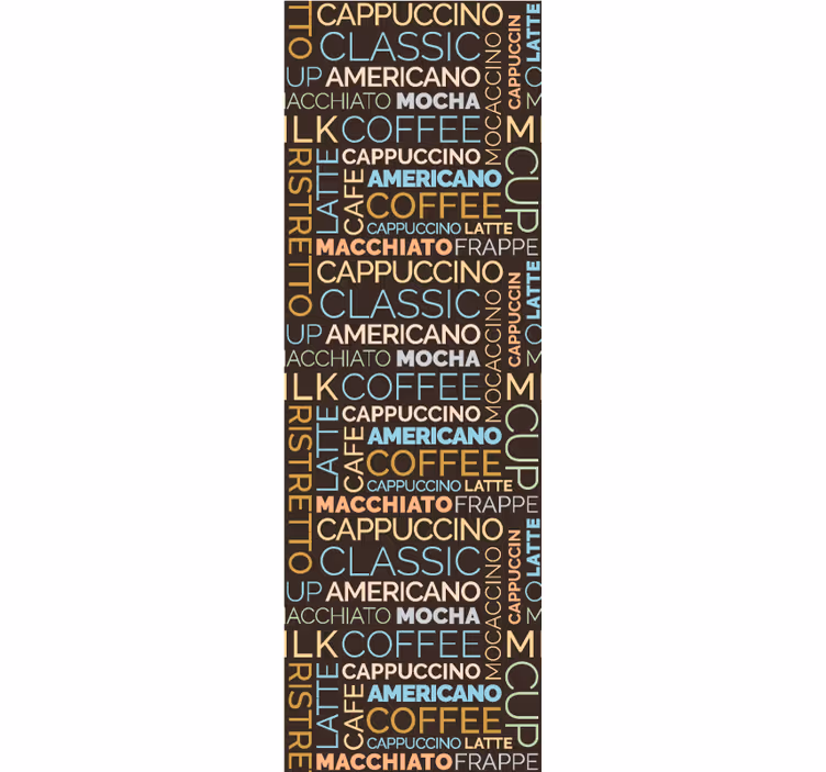 Coffee text pattern roller blind for kitchen window - TenStickers