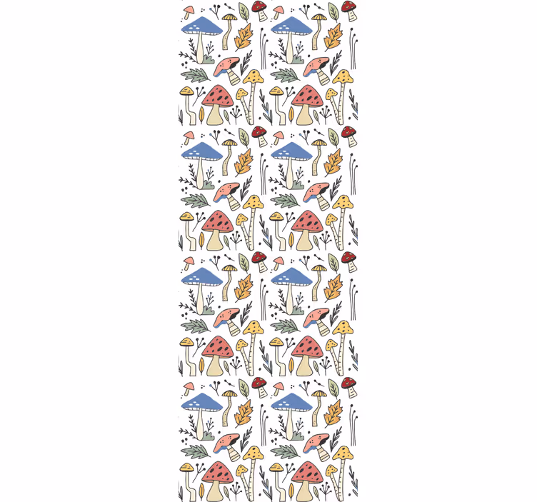 Roller blind for kitchen window with mushroom pattern - TenStickers