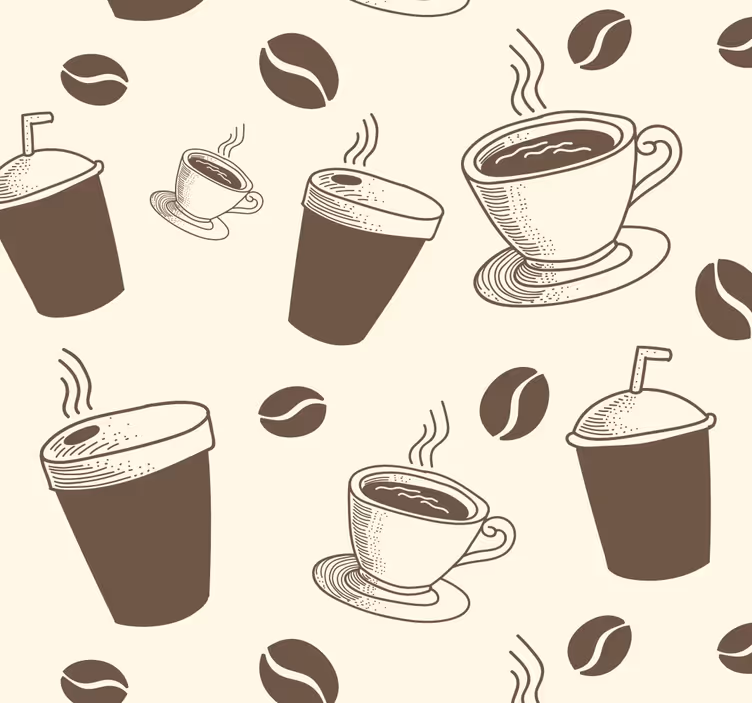 Coffee white turquoise roller blind for kitchen window - TenStickers