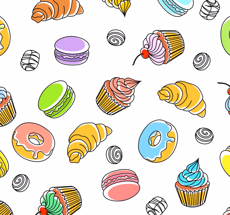 Delicious pastries roller blind for kitchen window - TenStickers
