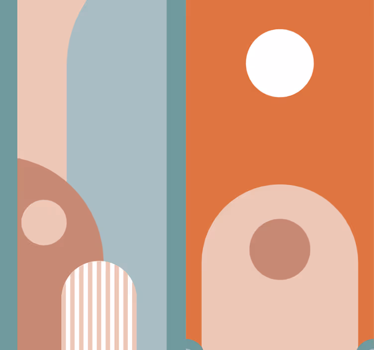 Dining room roller blinds joyful wallpaper - TenStickers